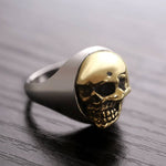 Anello da motociclista - Teschio dorato - Vignette | Boutique biker