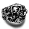Bague homme gothique avec faucheuse et décorations têtes de mort