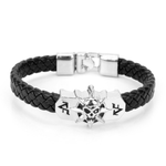 Bracelet biker en cuir - Tête de mort - Vignette | Boutique biker