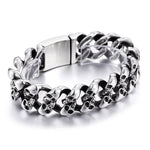 Pulsera de acero para motociclista - Calavera loca - Vignette | Boutique biker