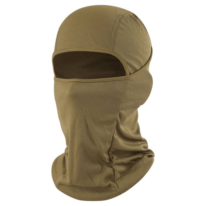 Cagoule moto marron clair unisexe, respirante et coupe-vent, confort toutes saisons sous casque