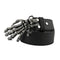 Ceinture gothique unisexe avec boucle main squelette en alliage noir et sangle en cuir noir ajustable