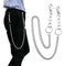 Chaîne de pantalon argent unisexe 64 cm en acier inoxydable 316L, style rock biker pour homme et femme.