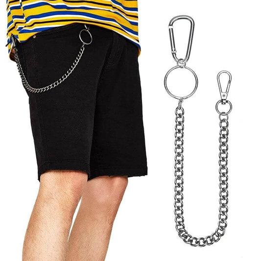 Chaîne de pantalon homme en acier inoxydable 316L, style urbain rock et streetwear