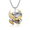 Collier pendentif biker homme en acier inoxydable avec aigle doré et message « Live to Ride – Ride to Live »