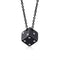 Collier pour motard avec pendentif en forme de dé noir en acier inoxydable 316L
