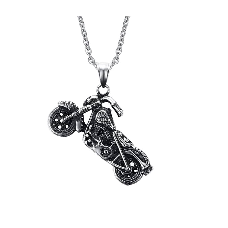 collier moto biker en acier inoxydable 316L pour homme