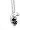 Collier tête de mort homme en acier inoxydable 316L style biker argenté