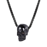 Colgante de motocicleta - Calavera negra (Con cadena) - Vignette | Boutique biker