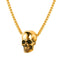 Collier tête de mort doré en acier inoxydable 316L pour style biker ou gothique