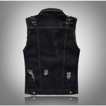 gilet in denim da motociclista strappato - Vignette | Boutique biker