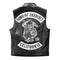 Gilet biker Sons of Anarchy en cuir de vachette, patchs brodés Faucheur authentiques