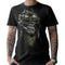 T-shirt motard noir Gorilla Biker, gorille au casque vintage et cigare.