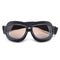 lunette moto noire sobre avec monture fine et écran fumé léger, look épuré