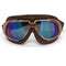 lunette moto rétro cuivre avec verre miroir pour homme