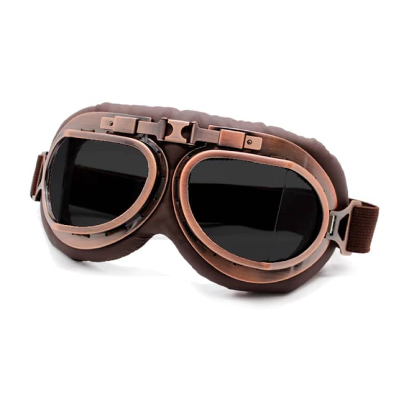 lunette moto rétro couleur cuivre noir pour homme