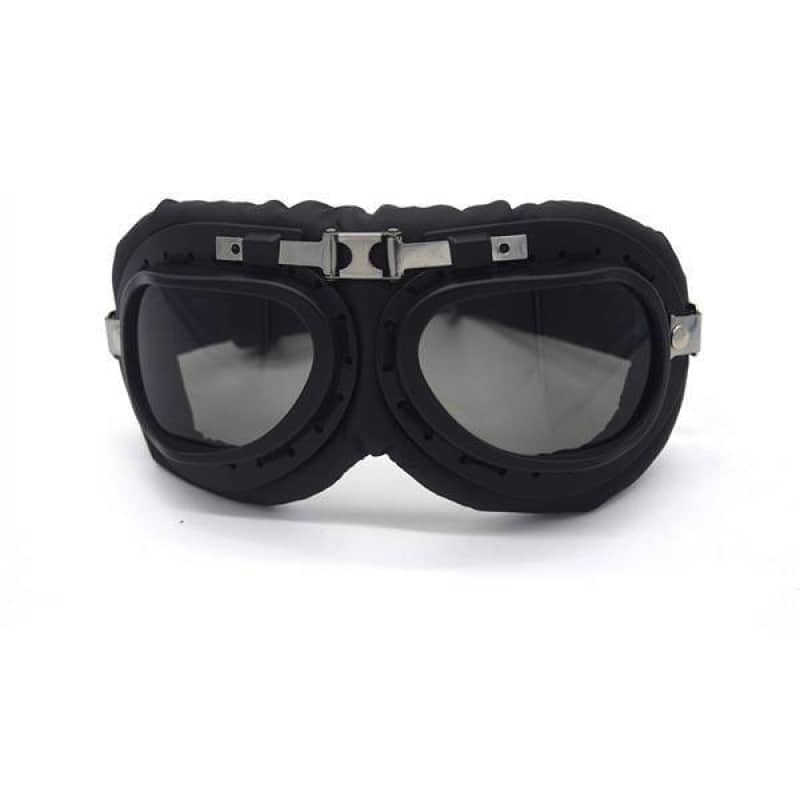 masque moto noir mat au look rétro pour homme