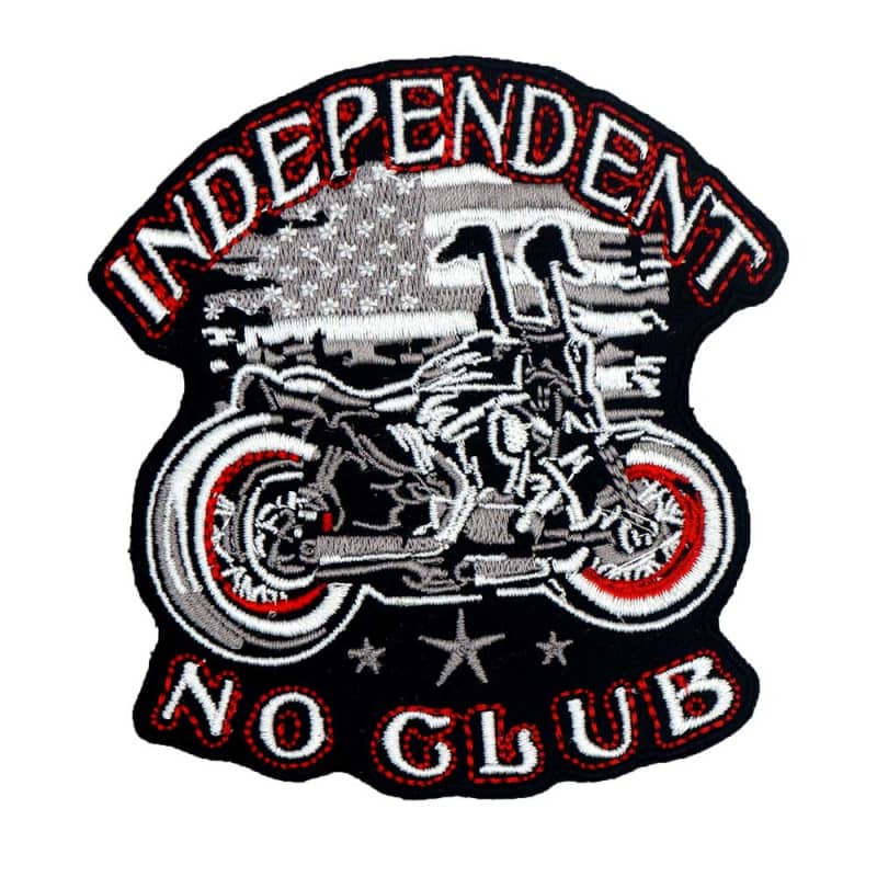 Patch biker indépendant "No Club" brodé pour veste motard
