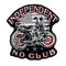 Patch biker indépendant "No Club" brodé pour veste motard
