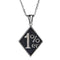 Pendentif 1% biker pour homme en acier inoxydable noir et argent pour motards