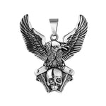 Colgante de motocicleta - Águila y calavera (Con cadena) - Vignette | Boutique biker