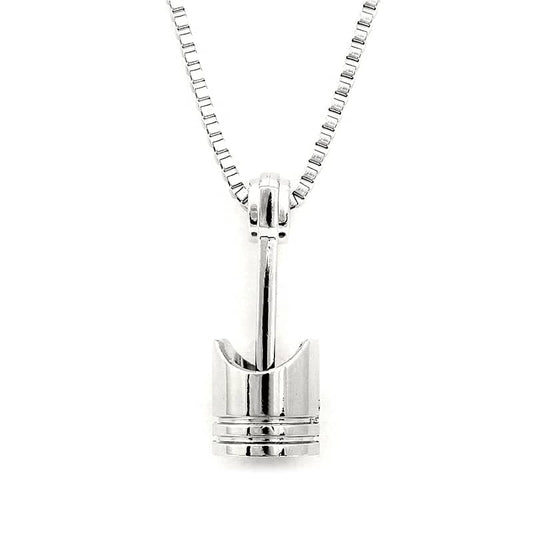 Pendentif moto en forme de piston argenté en acier inoxydable 316L pour homme et femme
