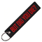 Porte-clé moto biker "But Did You Die?" en tissu noir avec boucle acier, accessoire motard original et résistant