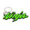 porte-clé moto Kawasaki Ninja vert fluo en caoutchouc noir style biker