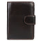 portefeuille en cuir noir pour homme avec couture rouge et fermeture bouton-pression, élégant et durable