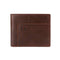 portefeuille en cuir véritable pour homme, finition marron en vachette avec couture haut de gamme
