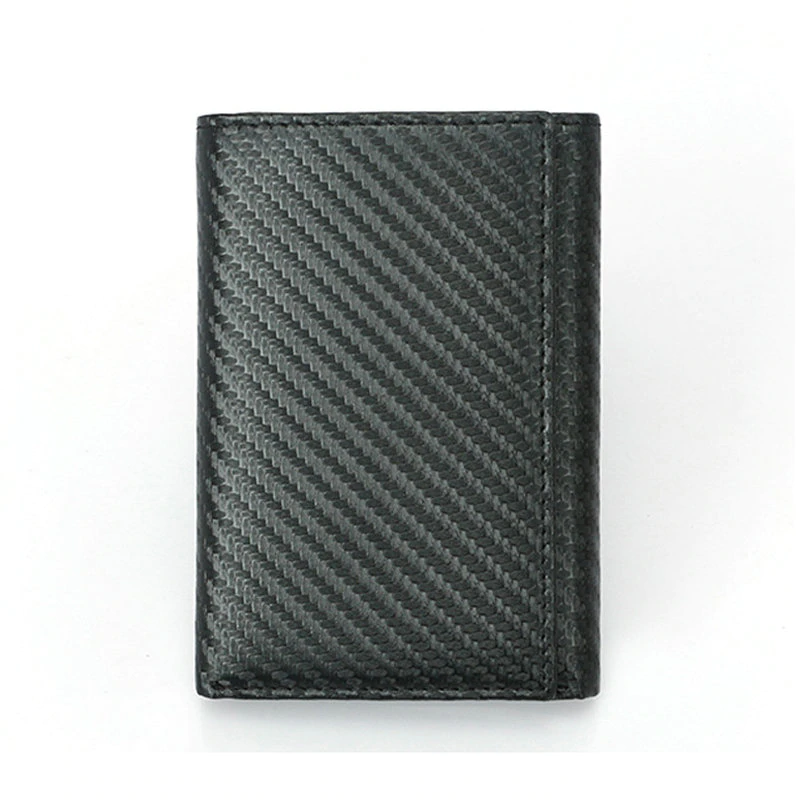 portefeuille RFID noir imitation carbone pour motard avec protection cartes bancaires