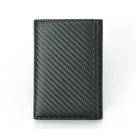 portefeuille RFID noir imitation carbone pour motard avec protection cartes bancaires