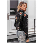Chaqueta motera para mujer - Estampado floral - Vignette | Boutique biker