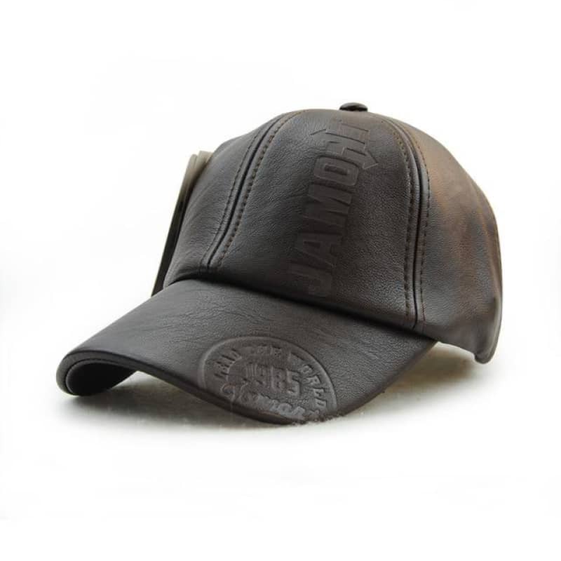 Casquette cuir marron | Boutique biker