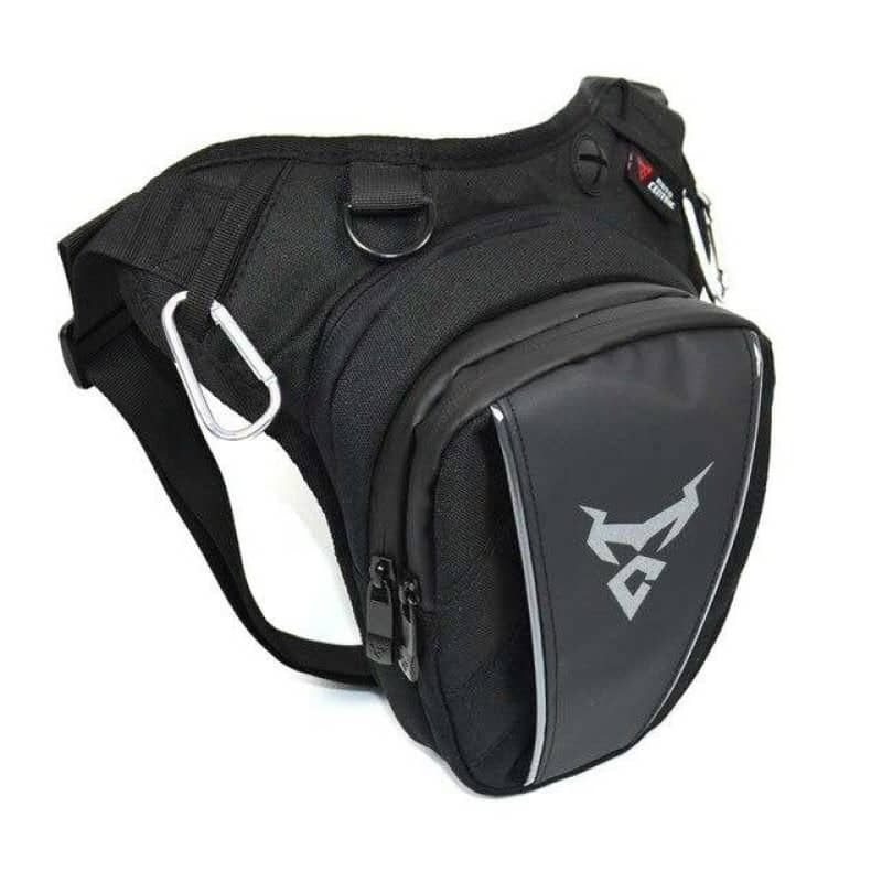 sacoche de jambe moto unisexe en cuir PU, PVC et polyester 600D, étanche, avec sangles réglables et fermeture zippée sécurisée