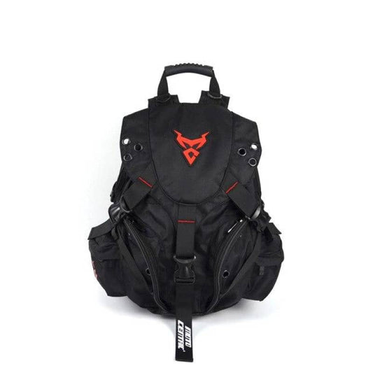 Sac à dos moto noir 38L étanche pas cher, en polyester et nylon, avec housse de protection et bretelles confortables