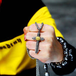 Colgante de motocicleta - Cruz ennegrecida (Con cadena) - Vignette | Boutique biker