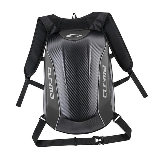 Grand sac à dos moto rigide étanche 20 à 35L en fibre de carbone, nylon et PVC, avec bretelles ajustables et maintien renforcé