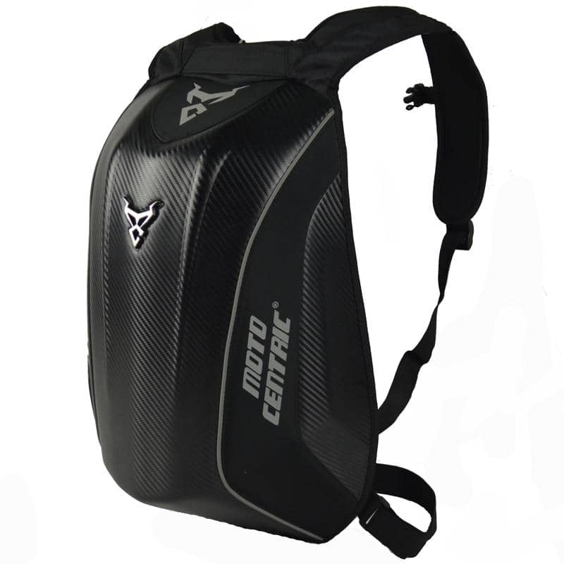 Sac à dos moto rigide MOTO CENTRIC noir 30L, coque carbone aérodynamique