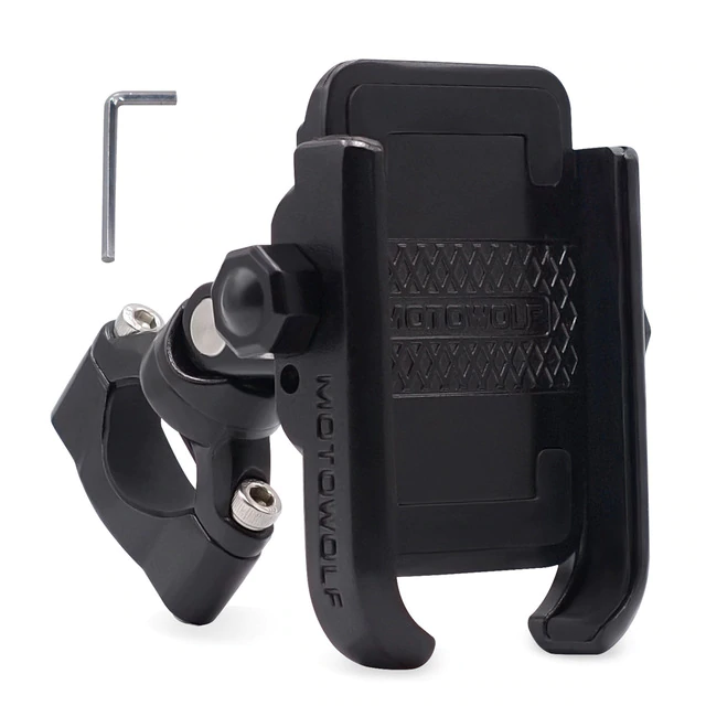 Support téléphone moto Motowolf en aluminium avec fixation stable et angle réglable
