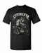 T-shirt moto noir coton, motif squelette biker "Original Skull" gris/blanc.