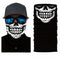 Tour de cou tube moto noir et blanc motif tête de mort, tissu respirant et léger, protection efficace contre le vent, la poussière et le froid, style biker audacieux.