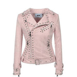 Veste biker femme - Rose - Vignette | Boutique biker